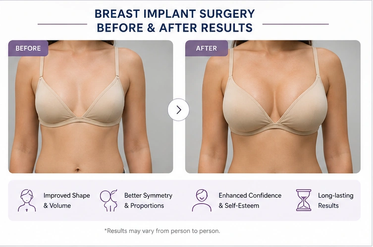 Results of Breast Implant Surgery